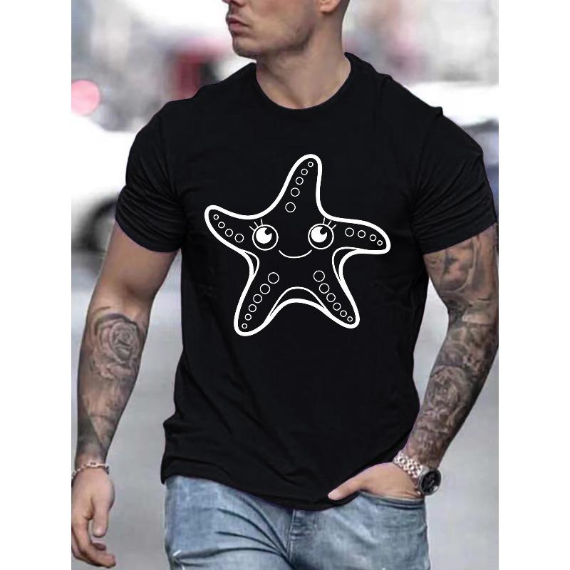 

European size Men Summer Short Sleeve T-Shirt with Letter Print - Casual Round Neck Breathable Top, Regular Fit for Hot Weather, Machine Washable 4XL чорний