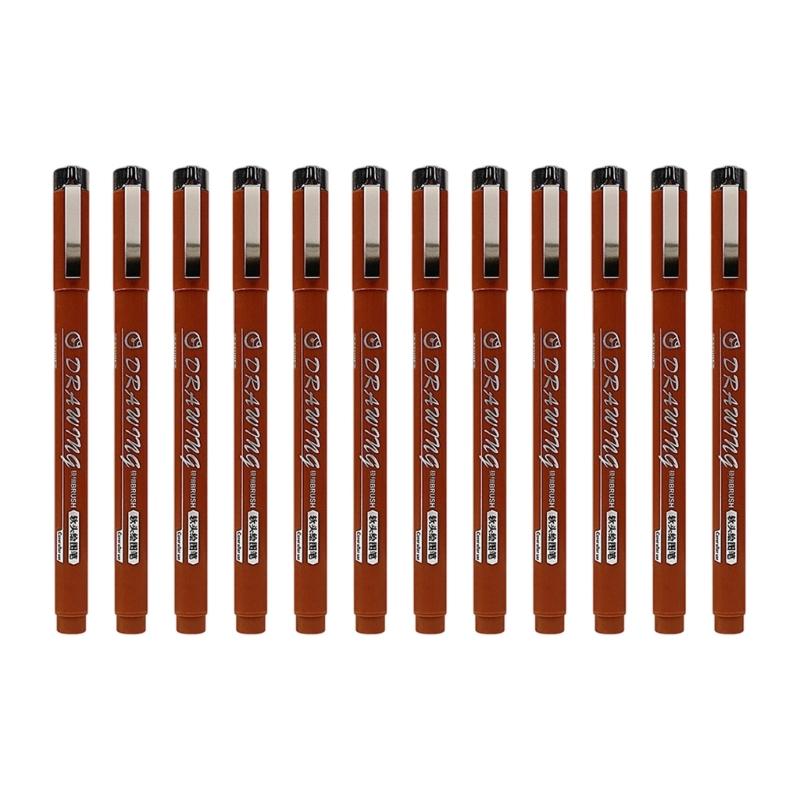 Fine Tip Brush Liner Pen with Extra-Fine Soft Tip for Sketch Practice, Illustration Work, and Daily Art Study Use