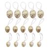 Gold Easter Egg Hanging Ornaments Set Durable Plastic Pendants for Farmhouse Garden Yard Festive Spring Party Decor