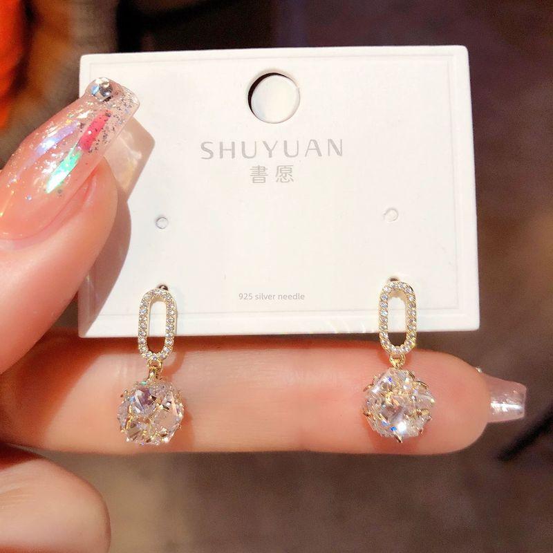 

Micro-Inlaid Minimalist Easiest for Match South Korea Graceful Online Influencer Female Zircon Micro-inlaid zircon rhinestone ball
