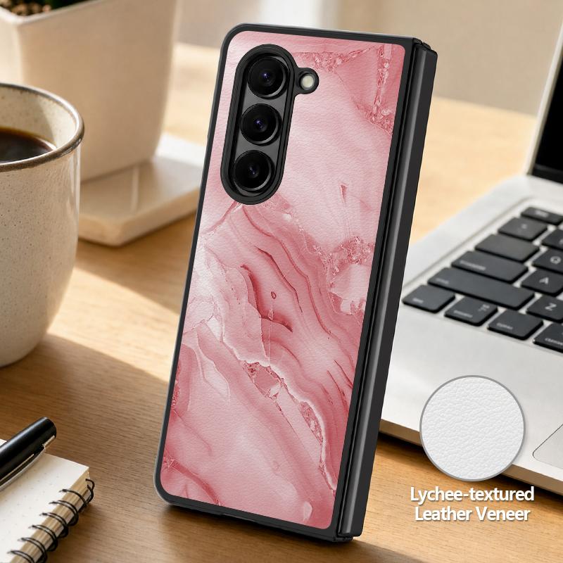 Watercolor Marble Case For Samsung Galaxy Z Fold 8 Ultra 7 6 5 Fold8 Fold7 Fold6 Luxury Leather Skin Hard Folding Phone Cover