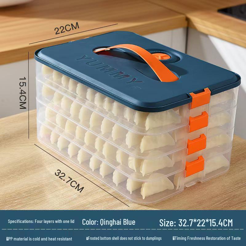 Dumpling Storage Box: Food-Grade Kitchen Freezer Organizer for Fresh-Keeping and Quick-Freezing