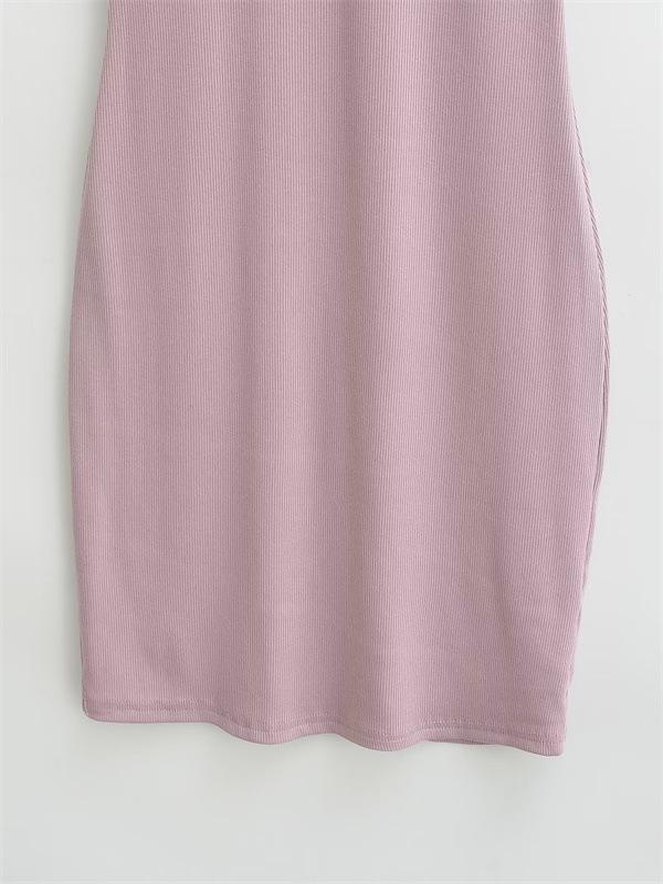 Amerikanischer Stil Schlankes Rundhals-Kurzarm-Bodycon-Kleid - Damen Stretch, Sexy, Reine Begierde Kurzer Rock