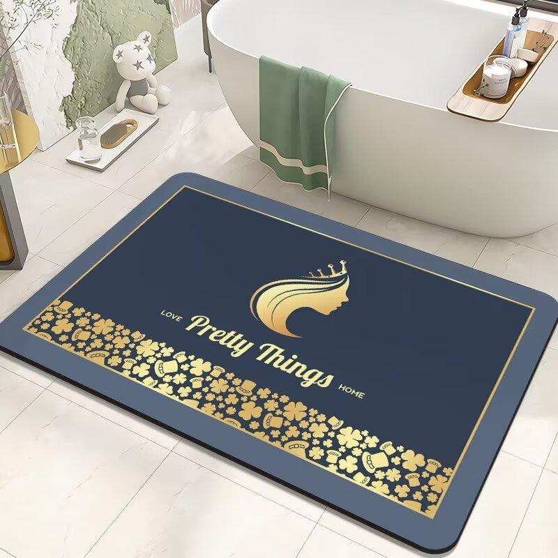 Diatom Mud Absorbent Floor Mat Bathroom Bathroom Bathroom Door Entry Non-Slip Foot Mat Bathroom Toilet Carpet