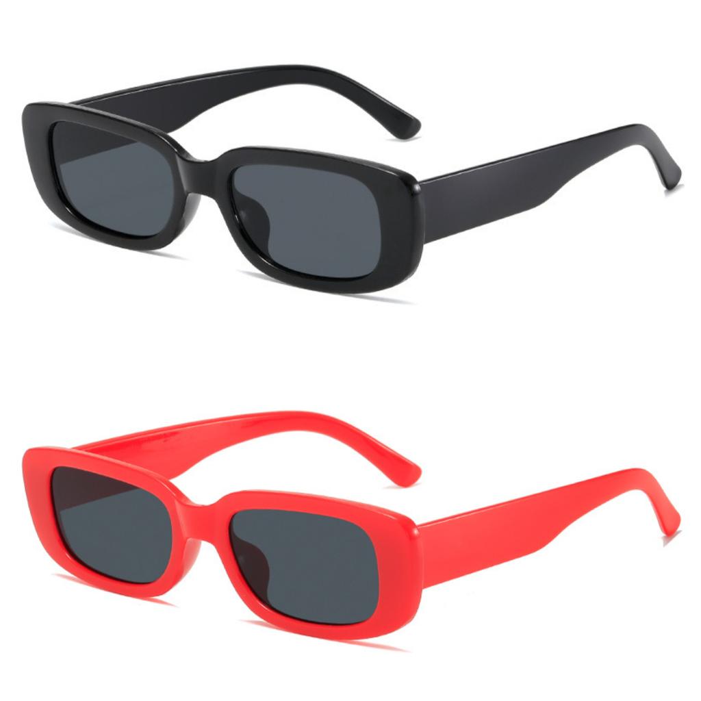 2 Stück Kleine Rechteckige Sonnenbrillen Damen Designer Vintage Sonnenbrillen Damen Klassische Brillen Schwarz Quadratisch Oculos UV400 Brillen