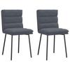 Dining Chairs 2 Pcs Dark Gray Velvet