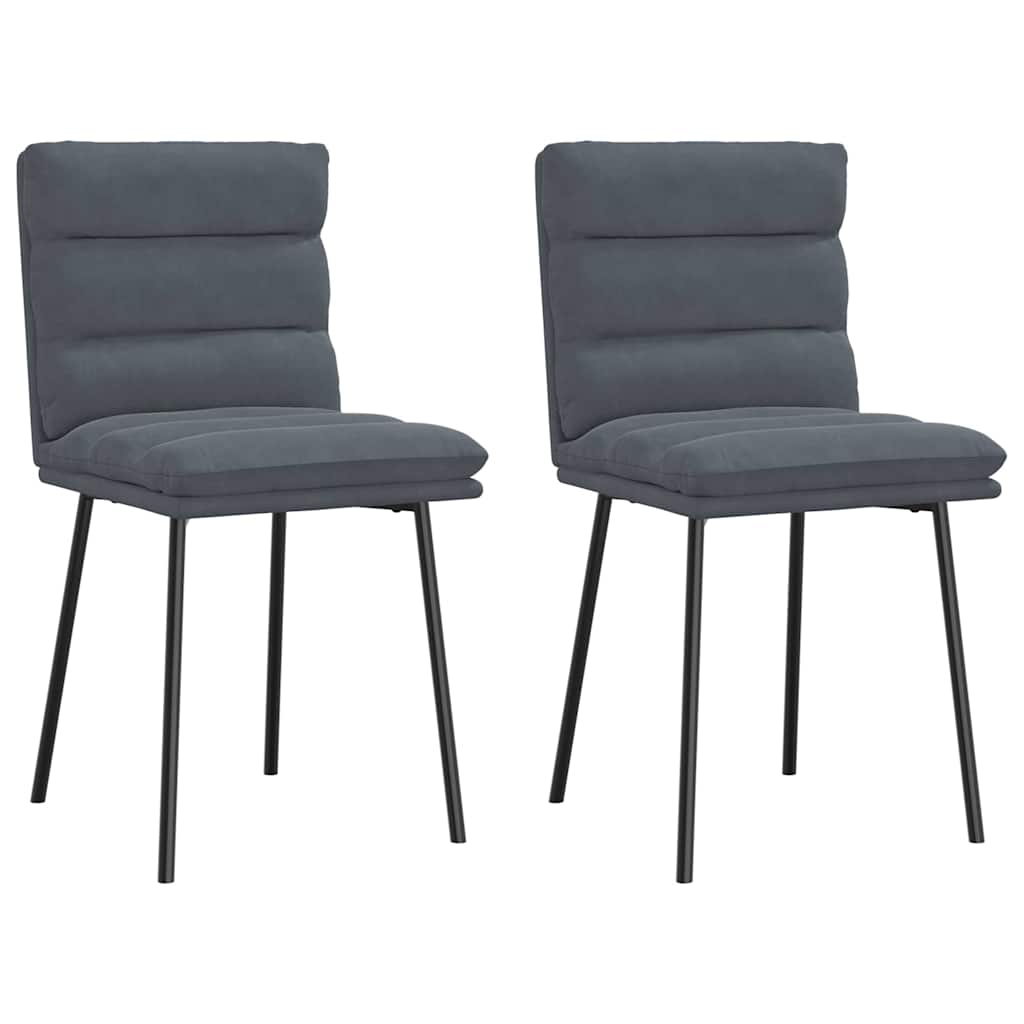 Dining Chairs 2 Pcs Dark Gray Velvet