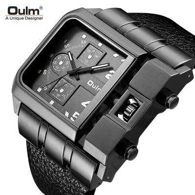Relógio Masculino De Quartzo De Mostrador Grande Casual Cinto Relógio Masculino Personalidade Quadrado