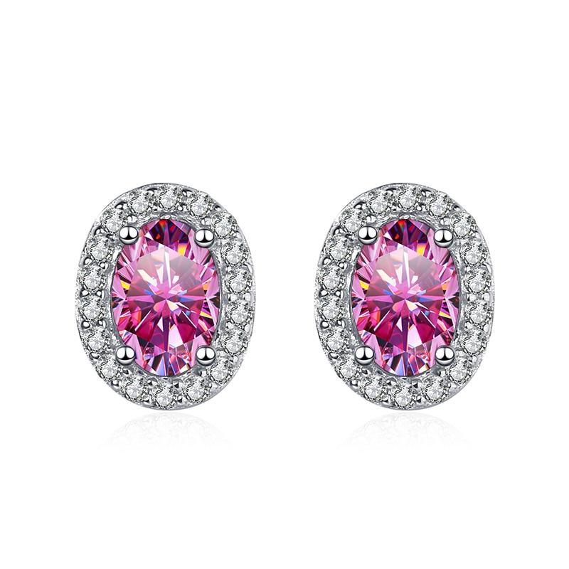 Bague Ringen Oval Cut Moissanite Diamond Stud Earring 100% 925 Silver Promise Wedding Platinum Plated Jewelry For Women Bridal