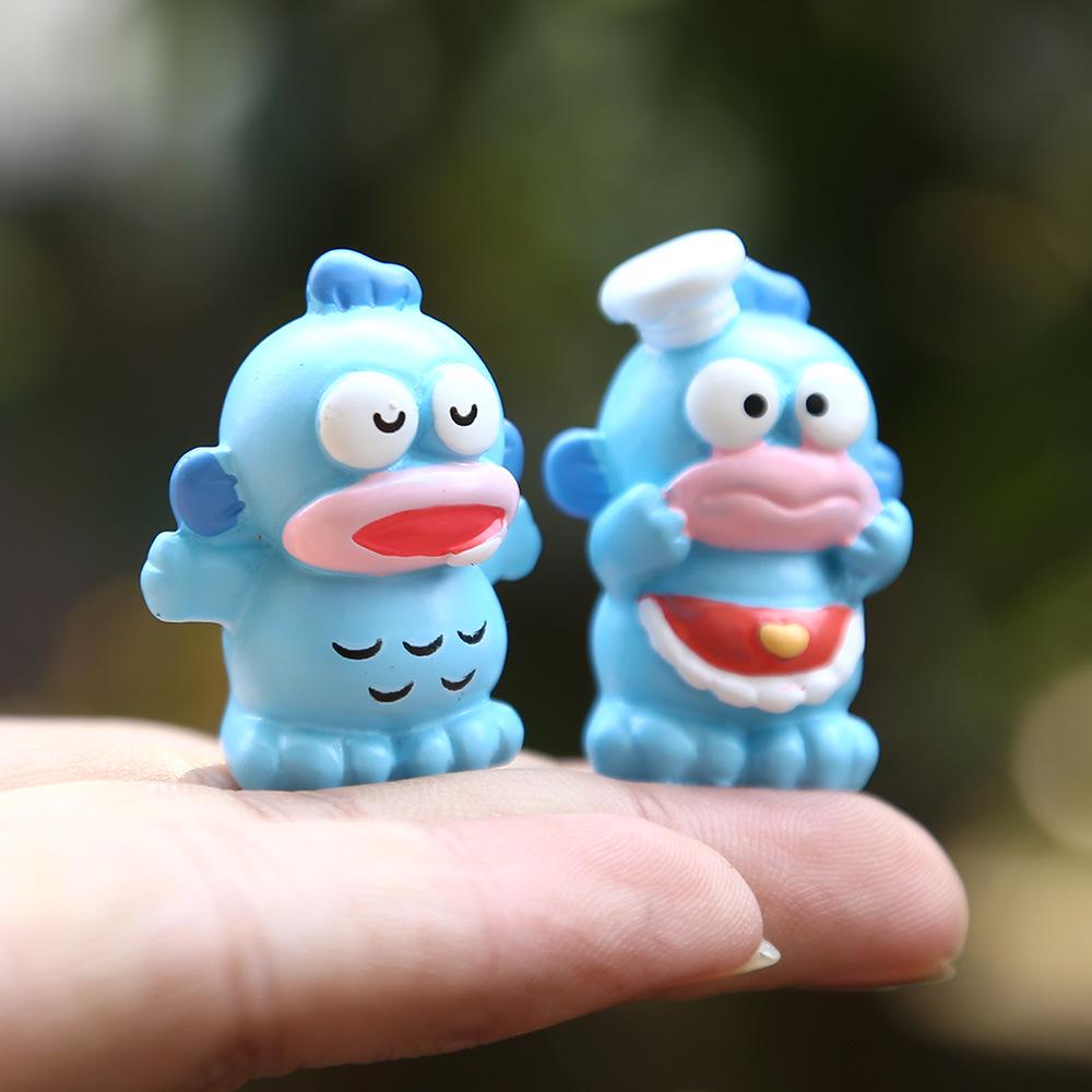 Modna brzydka ryba anime figurka z żywicy: Kreatywny Ozdobny Prezent na Biurko - Mikro-Krajobraz