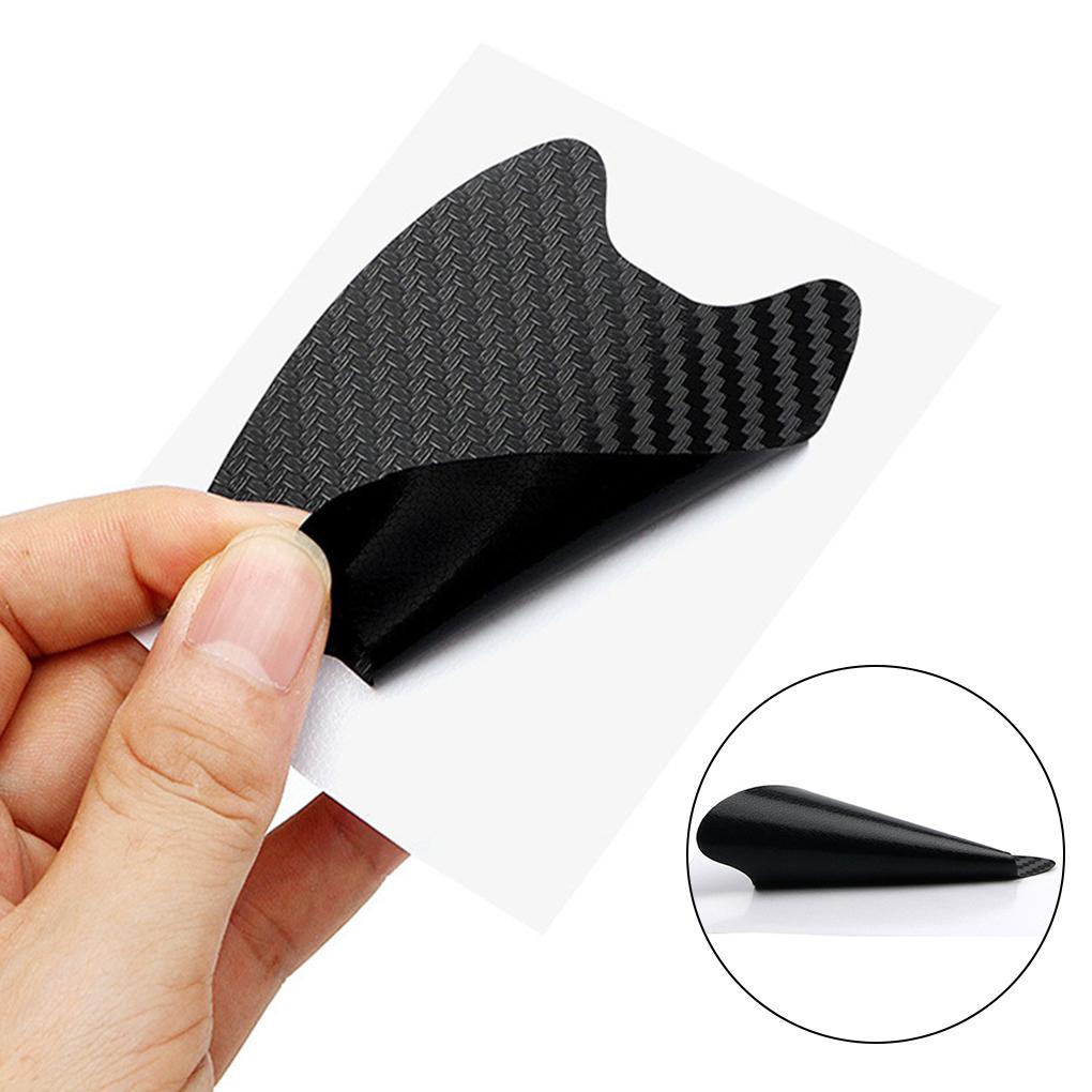 4Pcs/Set Car Door Sticker Carbon Fiber Scratches Resistant Cover Auto Handle