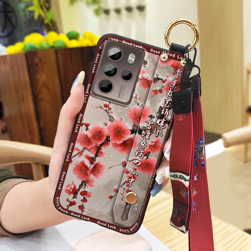 Schmutzabweisende Handyhülle für ältere Damen für HTC U23 Pro/U23 Ring Silikon Stoßfest Umhängeband Armband Staubdicht Langlebig