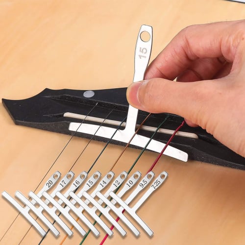 Set of 9 Guitar Radius Gauges, Metal T-Shaped, for Guitar Maintenance, Electric Guitar Saddle, String Height Adjustment, Measurement, Setup Tool, Guit