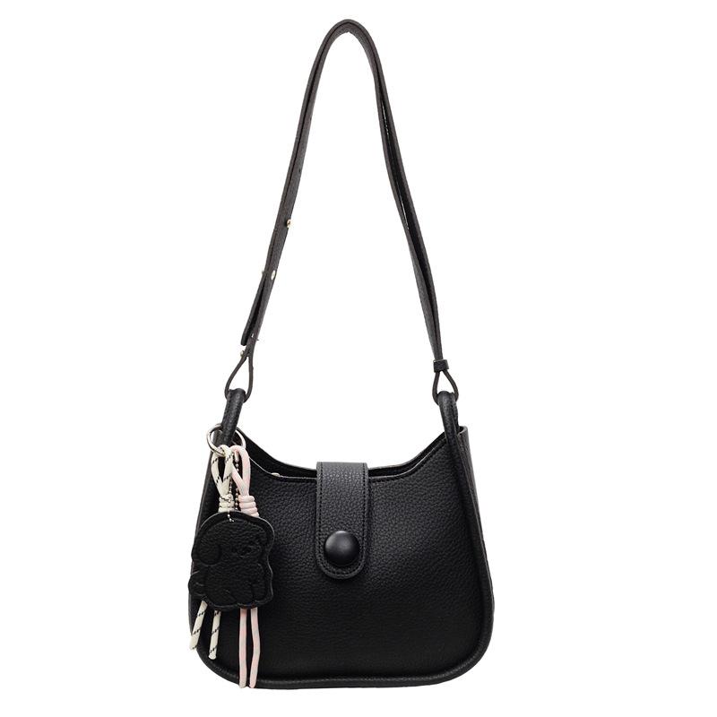 Popular Small Bag Women's New Simple and Versatile Shoulder Messenger Bag Textured Bucket Bag