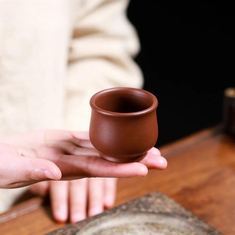 2 Pcs/set 60ML Authentic Yixing Purple Clay Teacup Handmade Meditation Cup Travel Tea Bowl Pu'er Master Tea Cup Chinese Tea Set