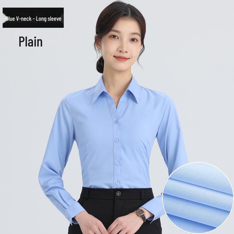 Cămașă Profesională cu Mânecă Lungă Albă pentru Femei - Primăvară/Toamnă Stil Coreean Croială Slim Top Formal