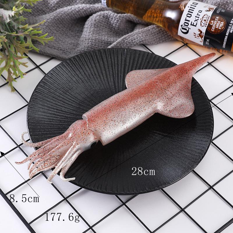 Teppanyaki Seafood Model: Saury, Squid, Small Octopus, Dried Fish Decoration Props