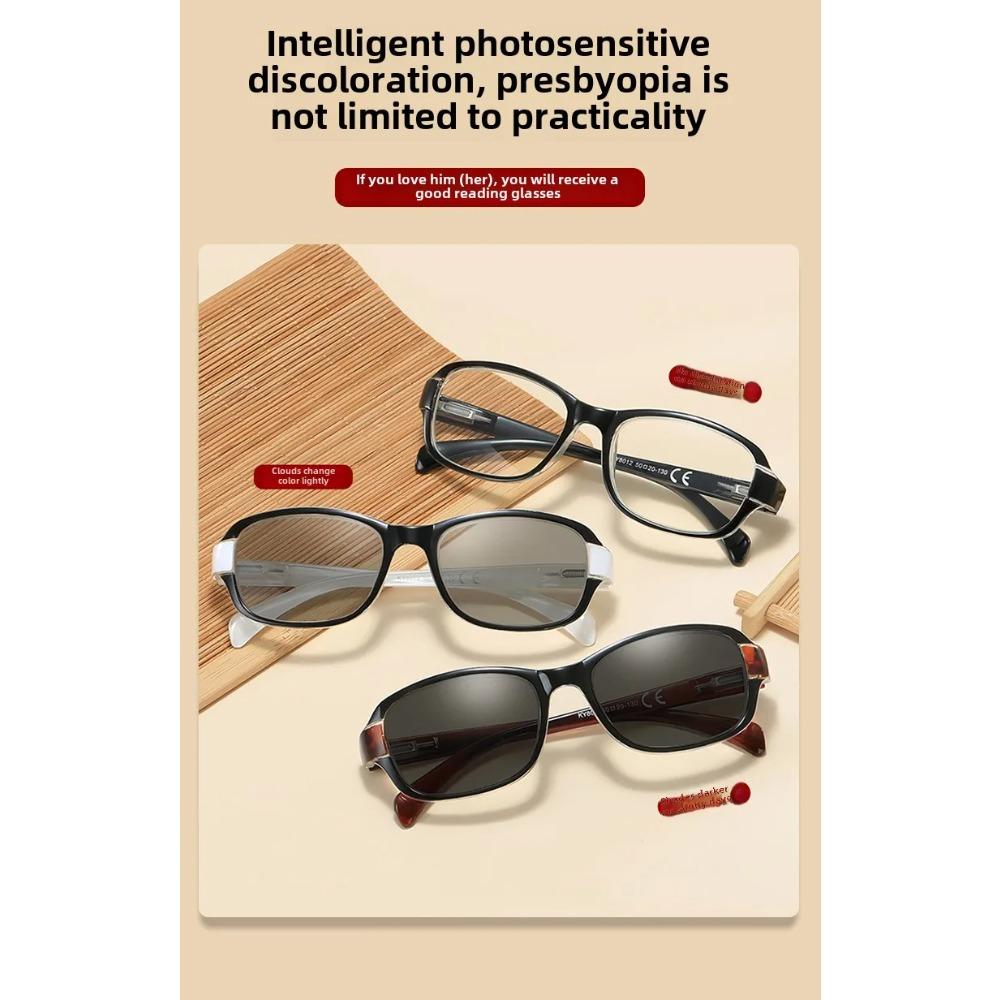 Ultra Light UV Protection Photochromic  Reading Glasses Women Men Fashion Design High-definition Presbyopia Eyewear Anti Blue Light Eyeglasses