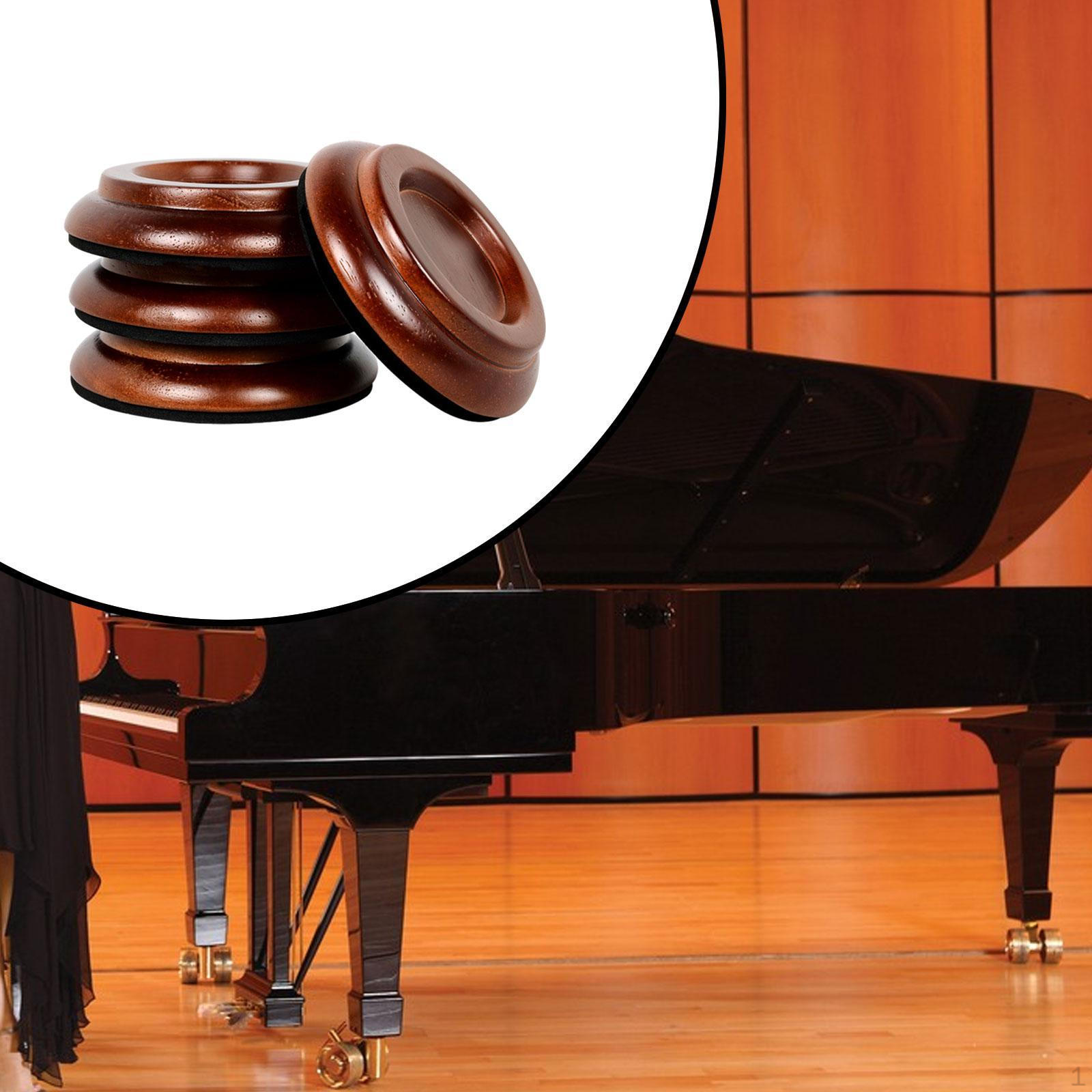 

4 шт. Подставки под колпачки для пианино, нескользящие, поддержка для ног, противошумные деревянные подставки под ножки Brown