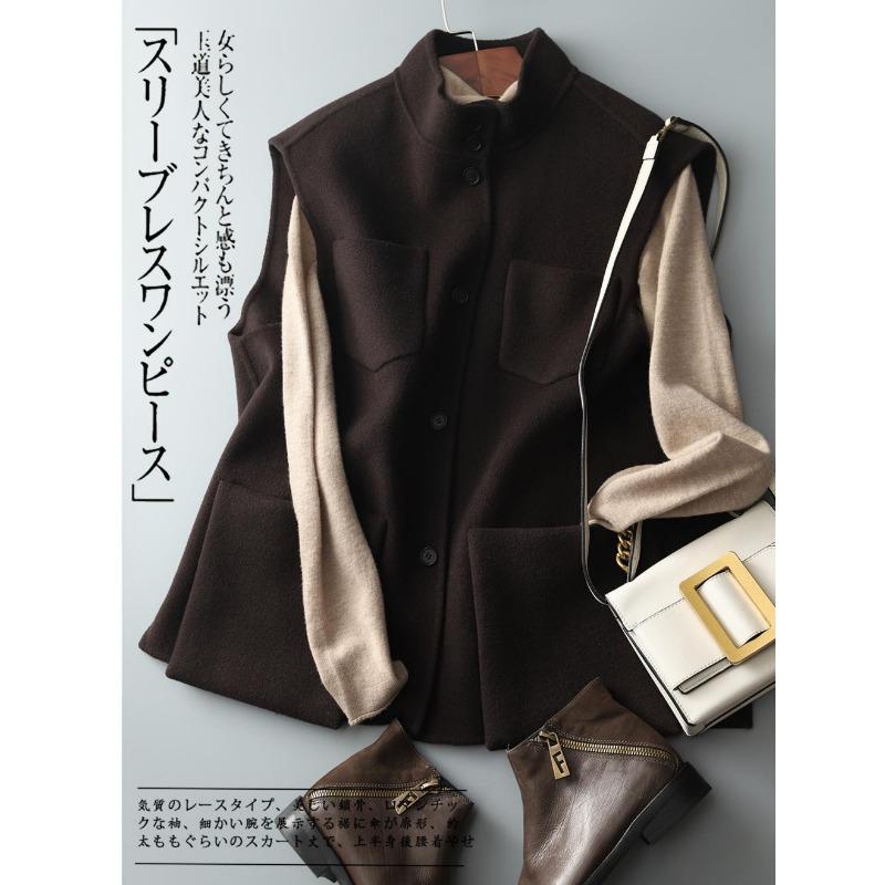 Women S Workwear Style Wool Vest With Big Pockets