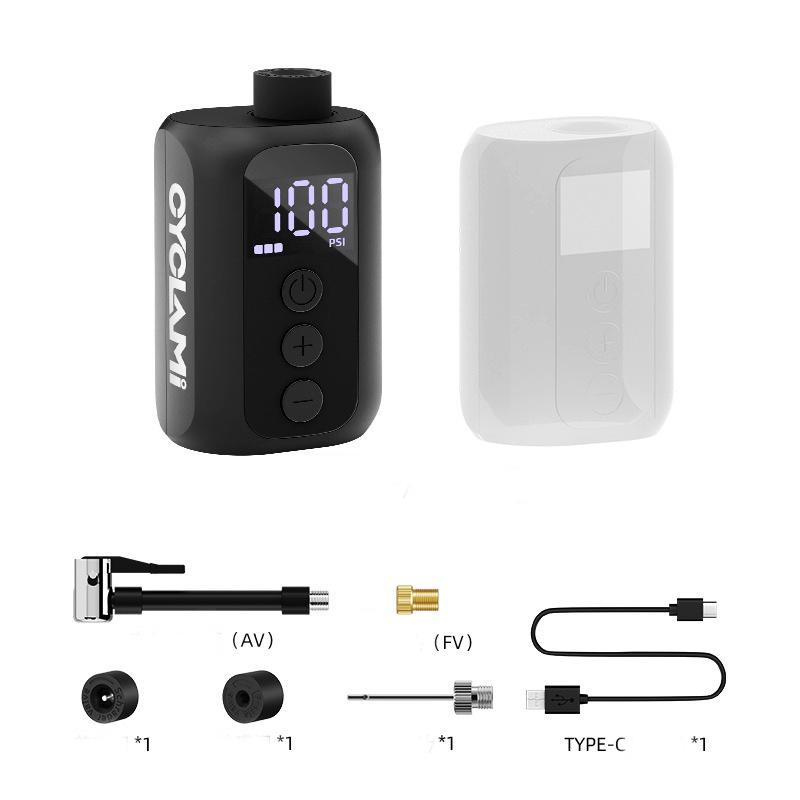 A5mini Portable Air Pump Portable Rechargeable Wireless Bicycle Accessories Tire Inflator 100PSI High Pressure