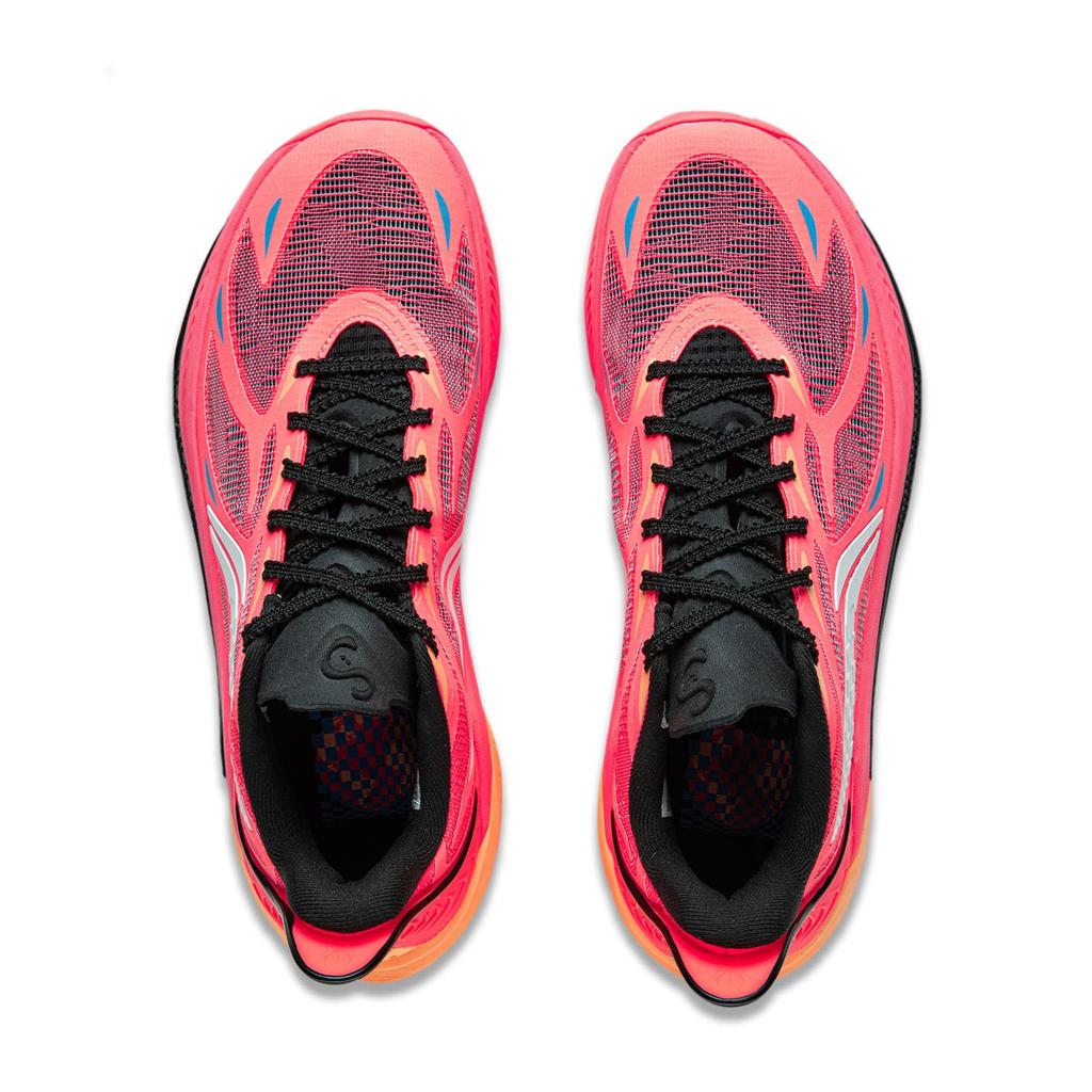 Li Ning Textile, TPU Cushioning Slip Resistant Abrasion Resistant Breathable High top Basketball Shoes Men's Red ABAU019-7