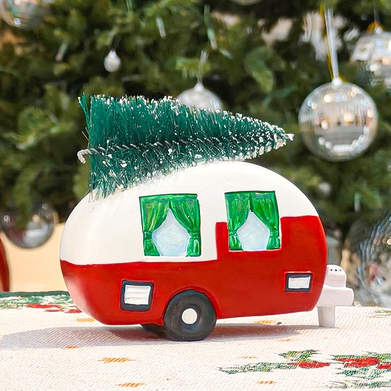 

Christmas Truck with Christmas Tree Statue Resin Festival Decorations for Home Bedroom Living Room Christmas Atmosphere Decor