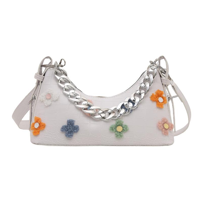 This Year's Popular Fashion Flower Baguette Bag, High-end Texture Niche Bag, Women's 2025 Popular New Messenger Bag