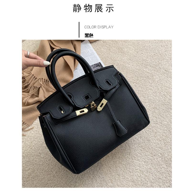 Textured Lychee Pattern Platinum Bag Women's Summer New Handheld Women's Bag Large Capacity Shoulder Messenger Bag