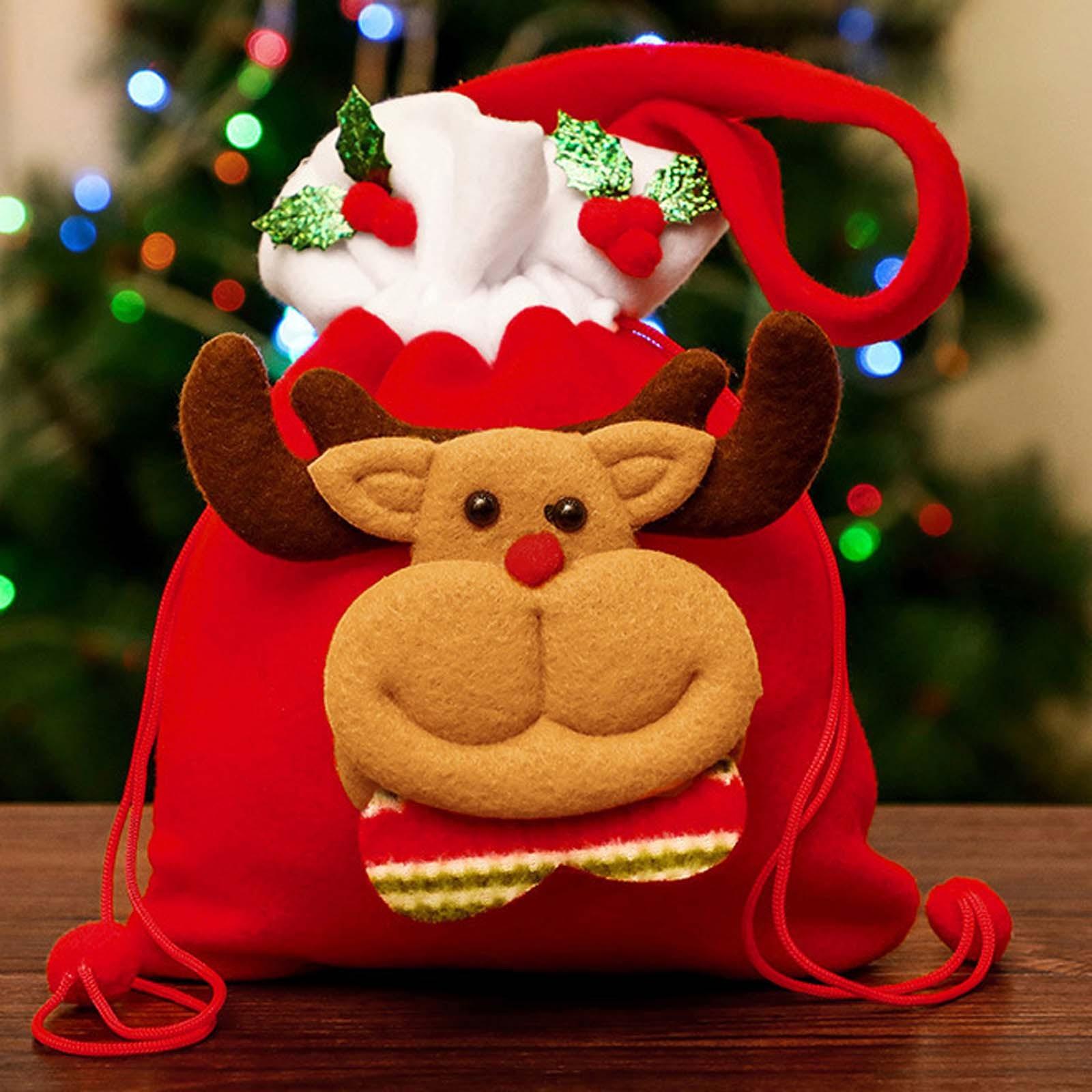 Рождественский мешок конфет Подарочный пакет Подарочная сумка-тоут для конфет Дети Рождественские подарки Старое Рождество Люди в сочельник One Size