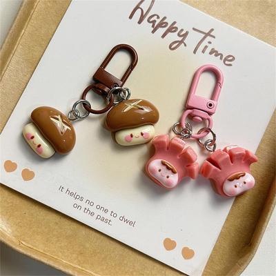 2Pcs/Bag Cute Food Corn Mushroom Sausage Broccoli Mobile Phone Chain Keychain Pendant Sweet Charm Girl Bag Hanging Ornament Gift