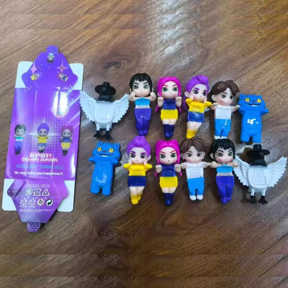 12pcs/Set Kpop Demon Hunters Action Figure Toy Derpys Tiger Rumi Mira Zoey Sussy Figurine Blind box Doll For Fans Gift