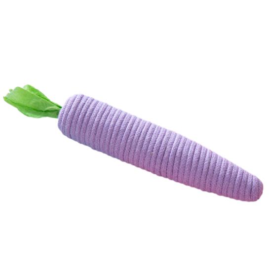 Rope Carrot Cat Toy Interactive Cat Chew Toy Carrot Shape Cat Rope Toy Kitten Teething Toy for Indoor Cats Biting Chewing Keeping фиолетовый