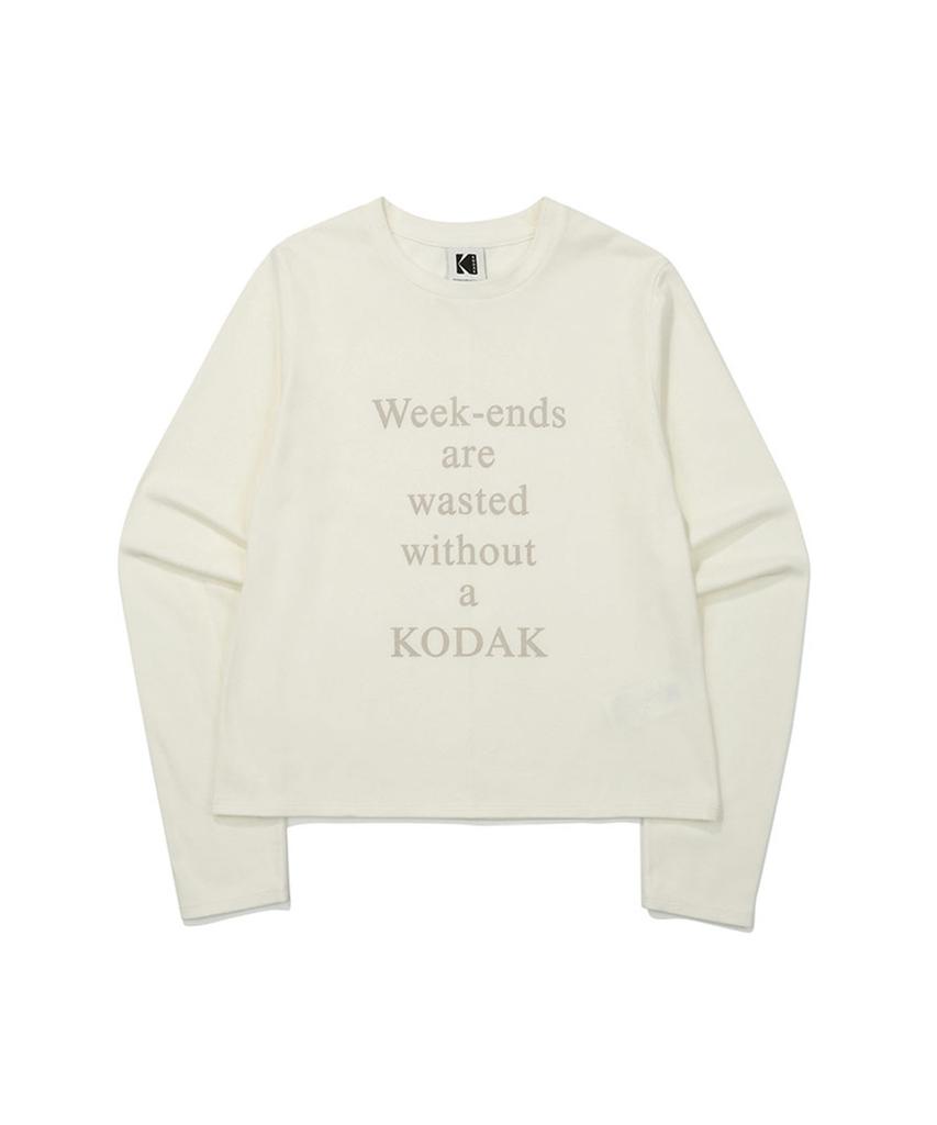 KODAK Lettering Long Sleeve T-Shirt Women'S Ivory
