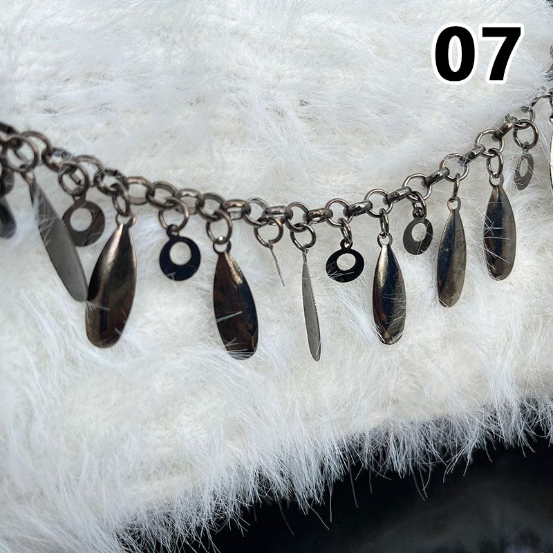 1M Ethnic Style Metal Sequin Chain Trim Sewing Tassels Fringe Beaded Ribbon Fringe Trim Diy Craft Waist Chain Garment Accessory