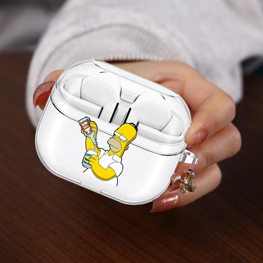 

Case For Samsung Galaxy Buds 2 3 FE Live 3Pro 4 Pro 4Pro 2Pro Clear Earphone Cases Cover With Hook The Simpsons Buds Live