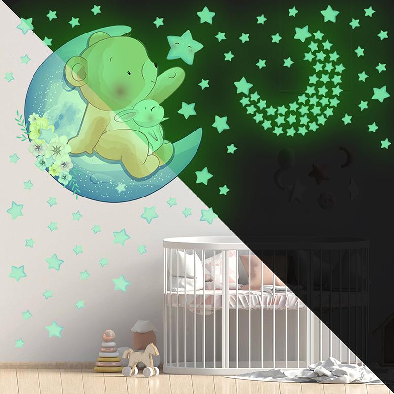 Night -Ray Animal Star Wall Sticker Background Wall Decoration Diy Fluorescent Stickers