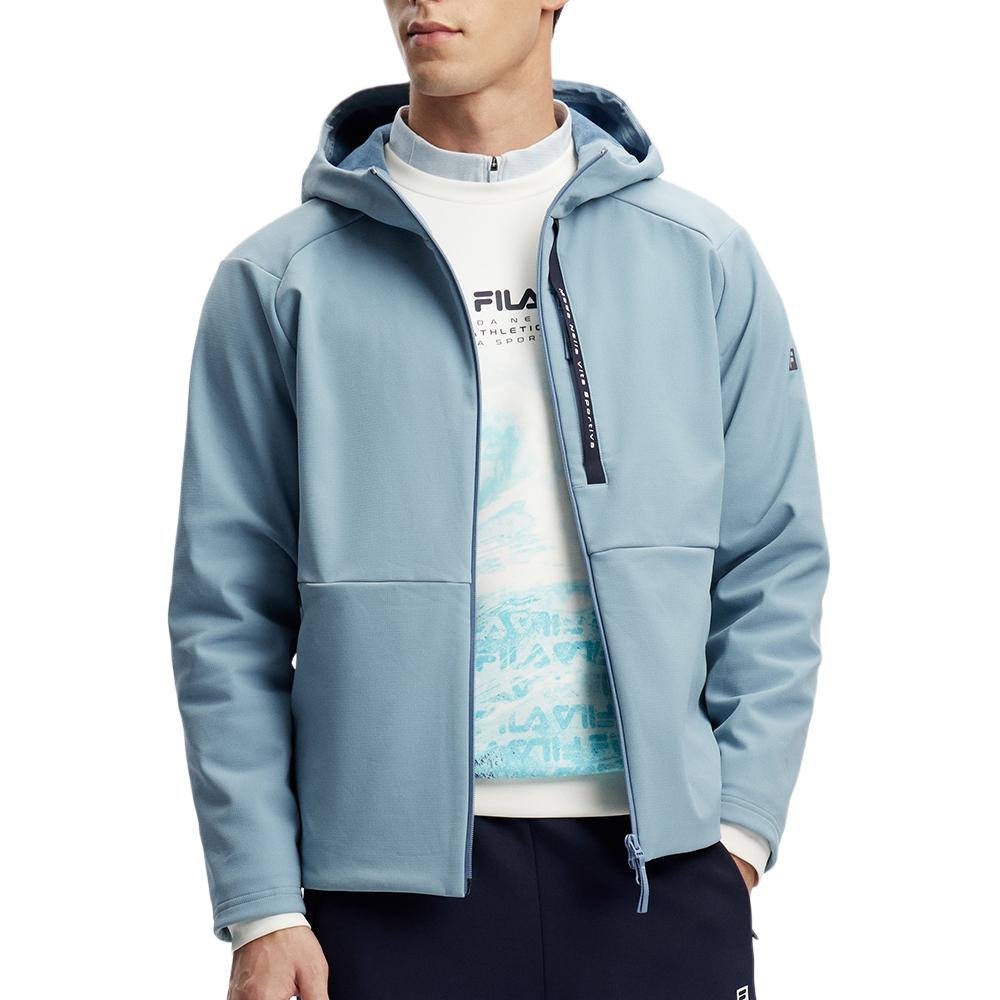 Fila Solid Color Hooded Fitness Woven Jacket Men Jackets Star-Gray-Blue A11M411712F-BU