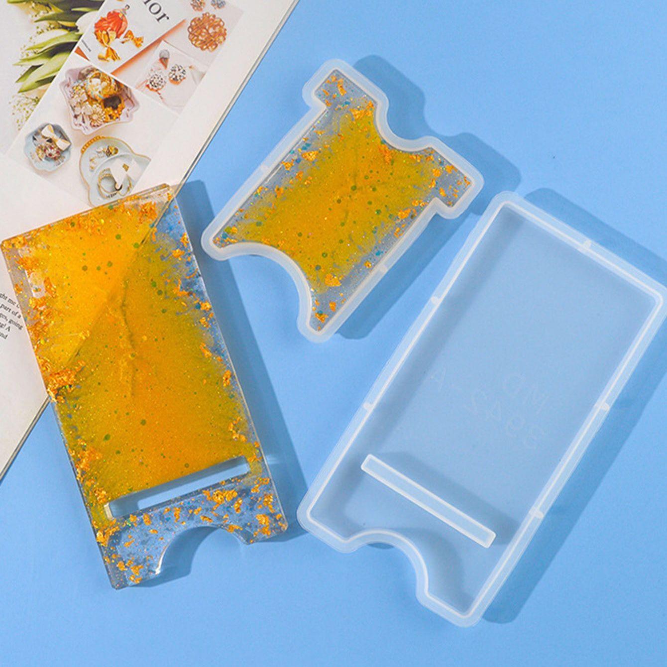 

Mobile Phone Bracket Holder Crystal Epoxy Resin Silicone Mold Detachable Craft Jewelry Make Casting Tool Mirror Phone Stand Mold белый