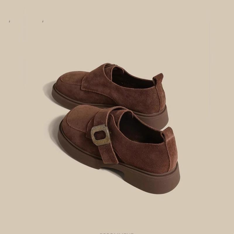 Small leather shoes women's platform shoes spring and summer new one-pedal lazy retro single shoes