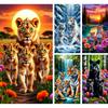 Lions Tigres et Léopards Image Peinture Diamant DIY Point de Croix Forage Complet Mosaïque Diamant Nouvelle Collection Décoration de Maison