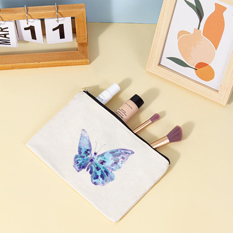 Colorful Canvas Coin Purse: Zippered Stationery, Pen & Cosmetic Storage Bag