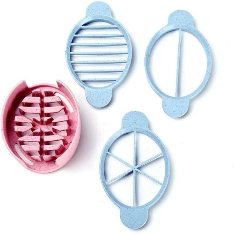Affetta uova per uova sode Tagliauova Utensili Uova 3in1 Uova in salamoia Tritauova Taglio Cucina Cottura Stampo Utensili Gadget Affettatore Divisore(rosa)