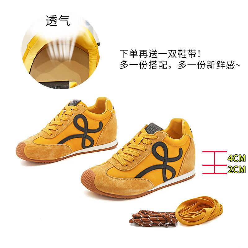 inner height increase 4cm pair of shoelaces Dexun shoes 2025 autumn new mango head Forrest Gump shoes women's casual sports shoes women