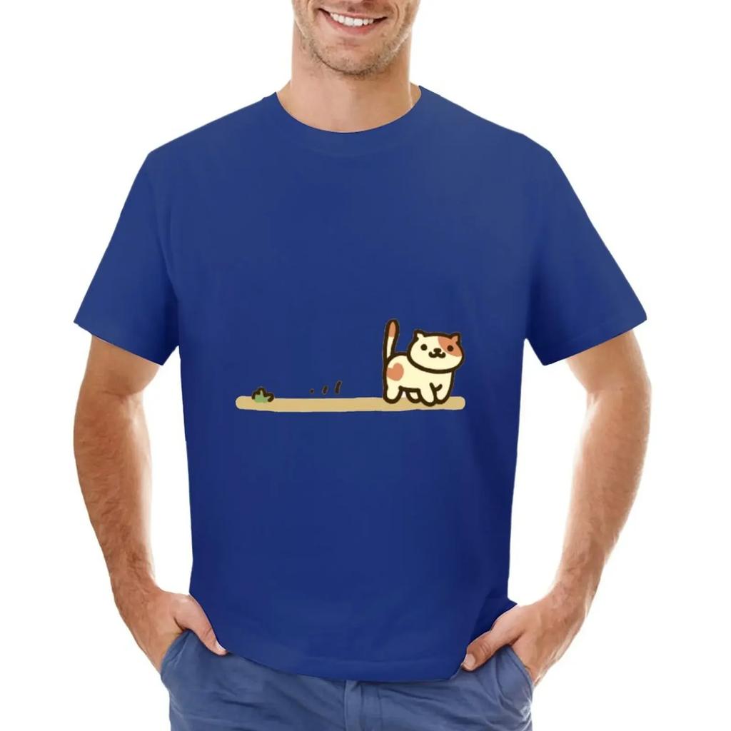 Neko atsume cat, peaches T-shirt animal prinfor boys Short sleeve tee designer t shirt