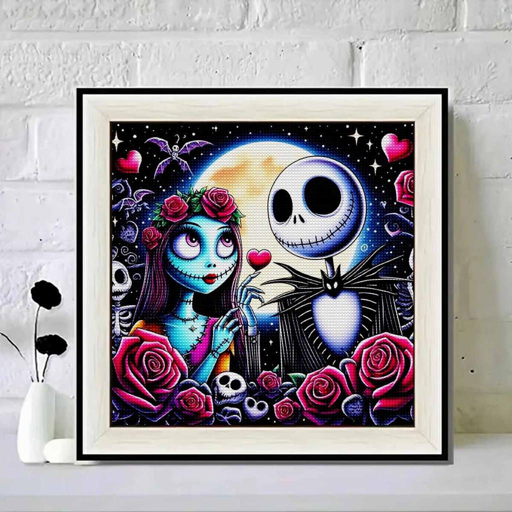 5D DIY Diamond Painting Kit, Skeleton Lover, Adult Beginner 5D Round Diamond Embroidered Crystal Mosaic Crafts, Suitable for Home Wall Settings