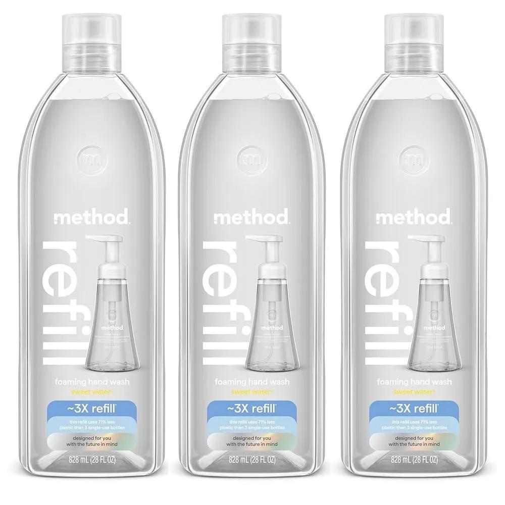 Method Foaming Hand Soap Refill 828ml 3-Pack Sweet Water