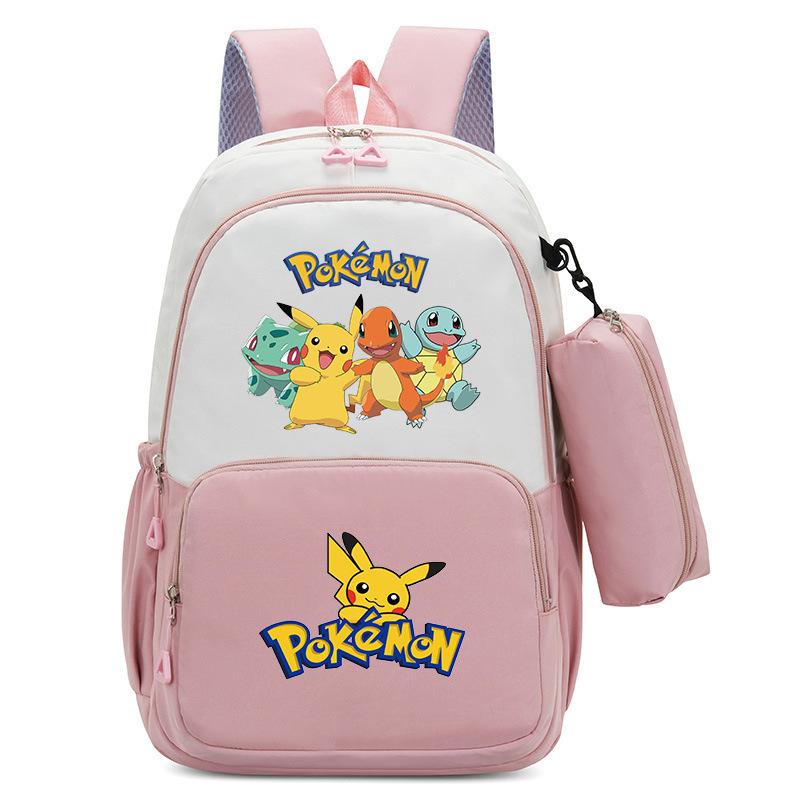 Pokemon Cartoon Printed Backpack Pencil Bag Elementary School Student Junior School Bag Backpack