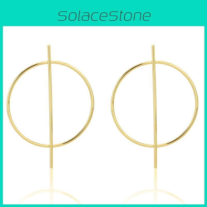 Hoop Trendy Geometric Earrings Minimalist Alloy Statement Jewelry Women For