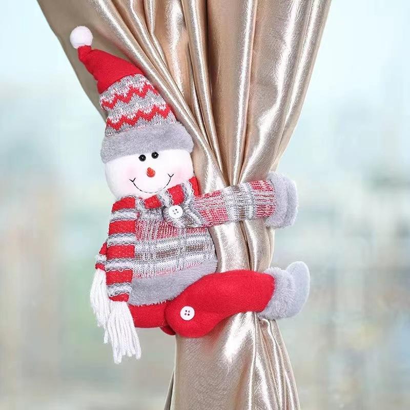 Christmas Cartoon Curtain Buckle Santa Claus Snowman Elk Christmas Curtain Accessories Home Hotel New Year Christmas Decoration